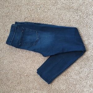 Tommy Hilfiger Dark Wash Distressed Whiskered Skinny Jeans
